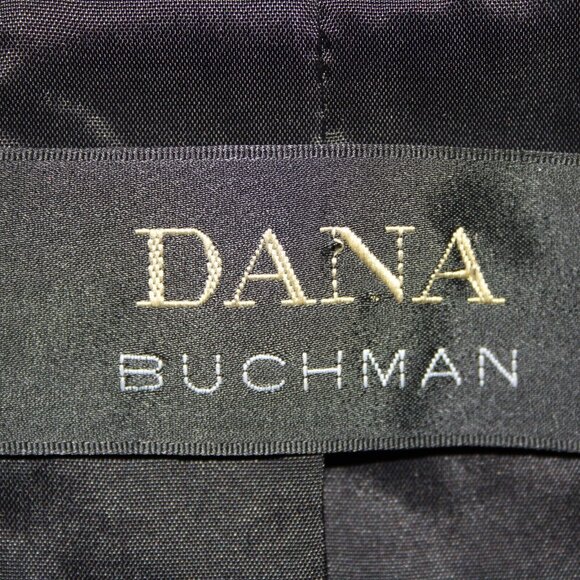 Dana Buchman Sz 12 Black Gold Stud Zipper 100% Leather Acetate Lined Jacket - Picture 7 of 16